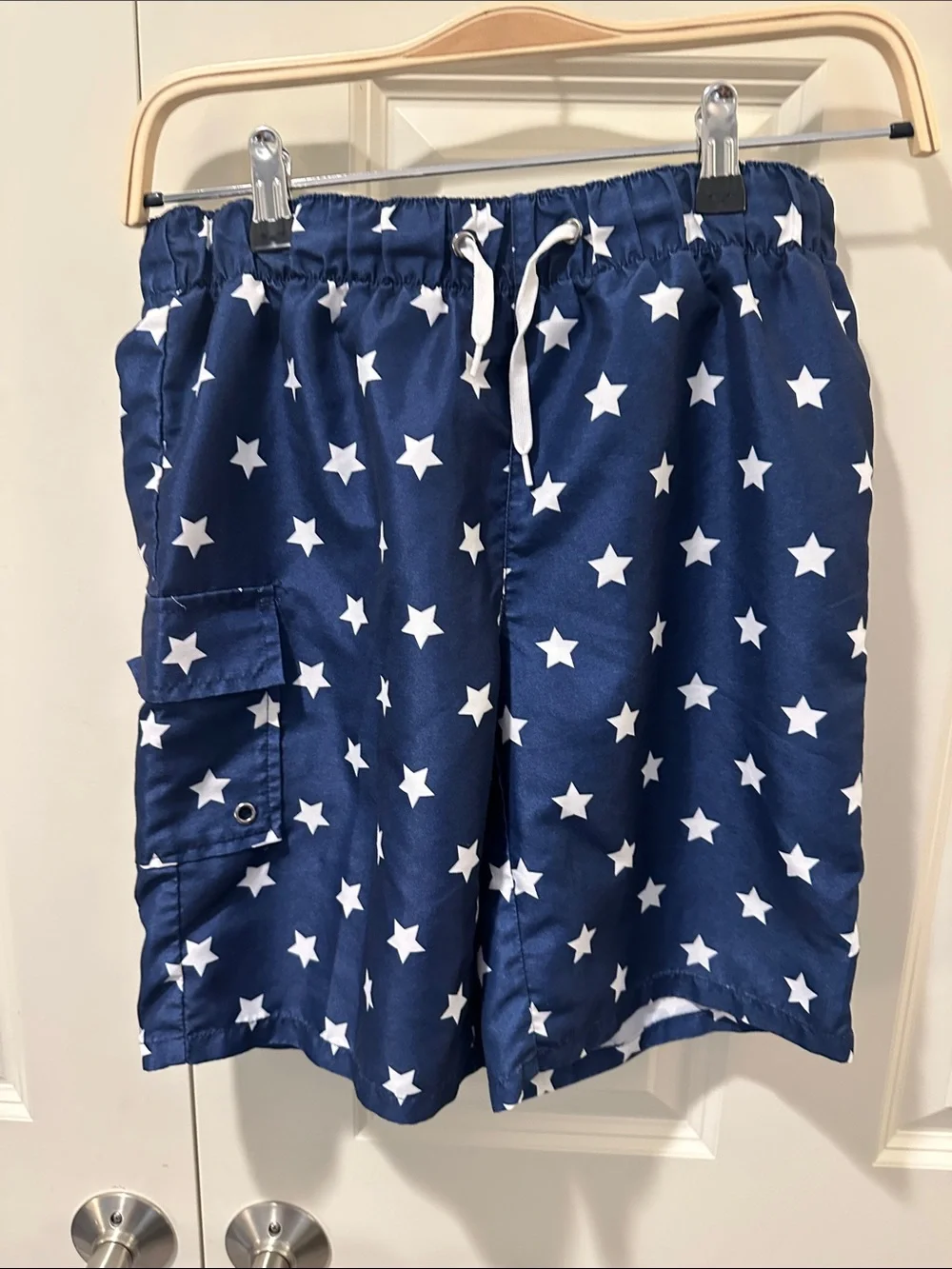 NWOT Peyton & Parker Kids Navy Star Print Swim Trunks with Drawstring